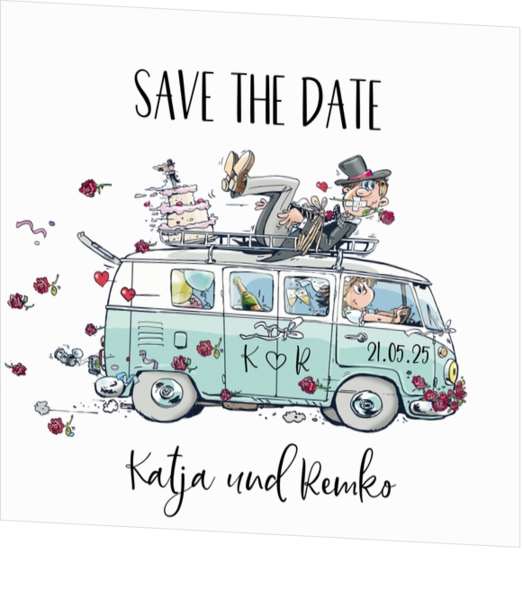 Save-the-Date Karte - Volkswagen Bulli