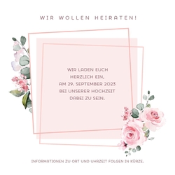 Save the Date   Quadrat mit Blumen Rückseite