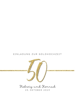 Einladungskarte   Handschriftlich 50 Rückseite/Vorderseite