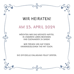 Save the Date   Heiratsantrag Rückseite