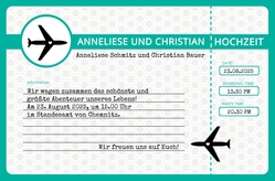 Hochzeitseinladung   Flugticket Rückseite