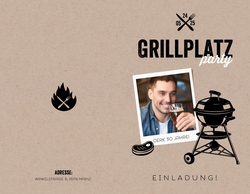 Einladung   Grillplatz auf Kraft Rückseite/Vorderseite