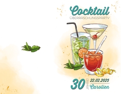 Einladung   Cocktail Illustrationen Rückseite/Vorderseite