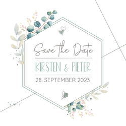 Save the Date Karte   Aquarellblumen Vorderseite