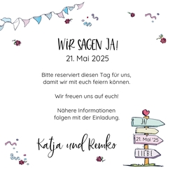 Save the Date Karte   Volkswagen Bulli Rückseite