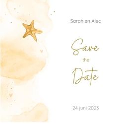 Save the Date   Goldener Strand Vorderseite