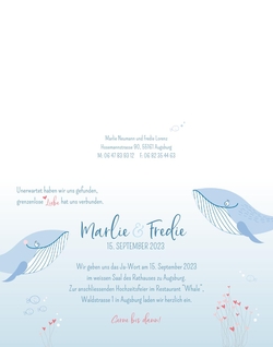 Hochzeitskarte   Whales Innenseite