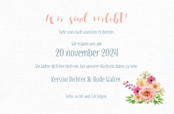 Save the Date   Blumenkarte Rückseite