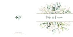 Hochzeitskarte   Botanisches Design Rückseite/Vorderseite