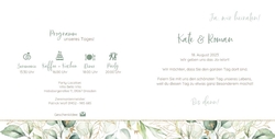 Hochzeitskarte   Botanisches Design Innenseite