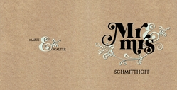 Hochzeitskarte   Mr & Mrs Rückseite/Vorderseite